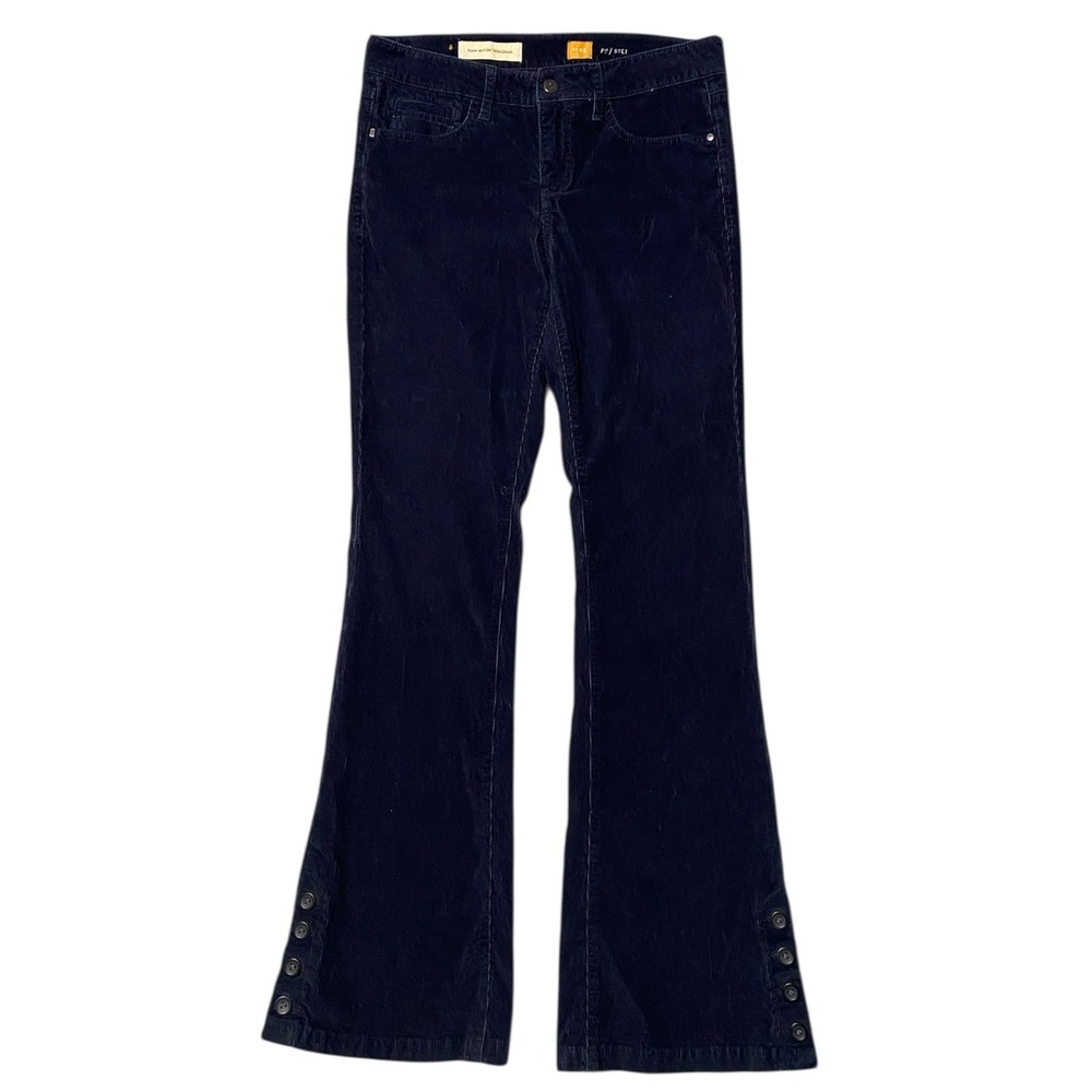 Pilcro and the Letterpress Stet Navy Blue Corduroy Flare Pants Womens Size 29